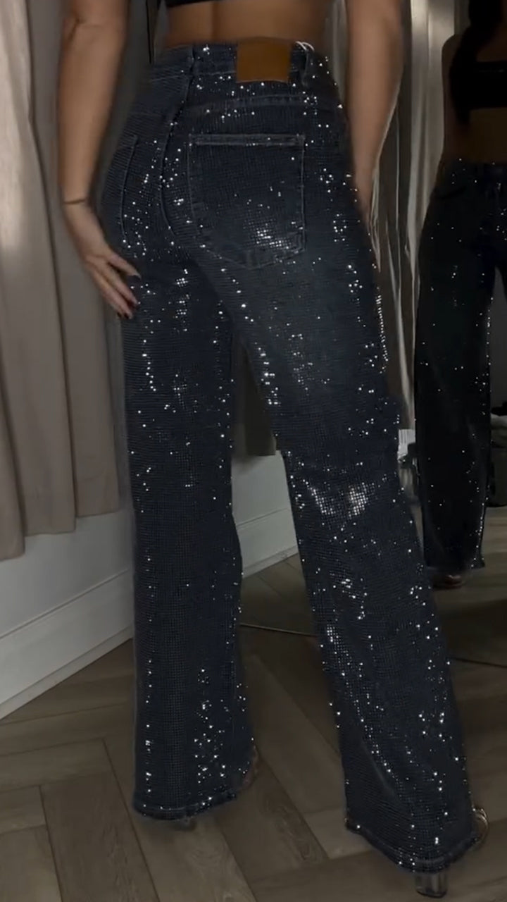 NORVIAS | Sequined Casual Denim Jeans
