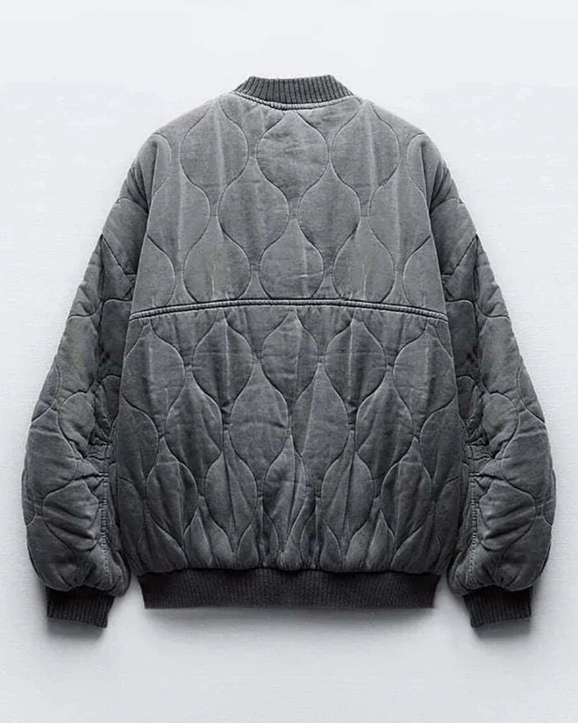Quilted Oversized Bomber Jacket
