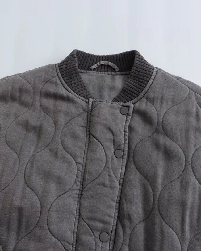 Quilted Oversized Bomber Jacket