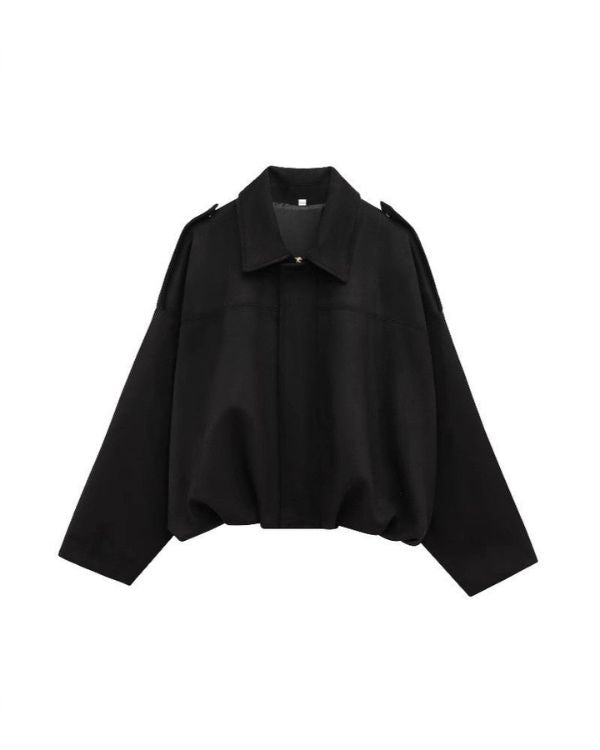 NORVIAS | Faux Velour Bomber Jacket