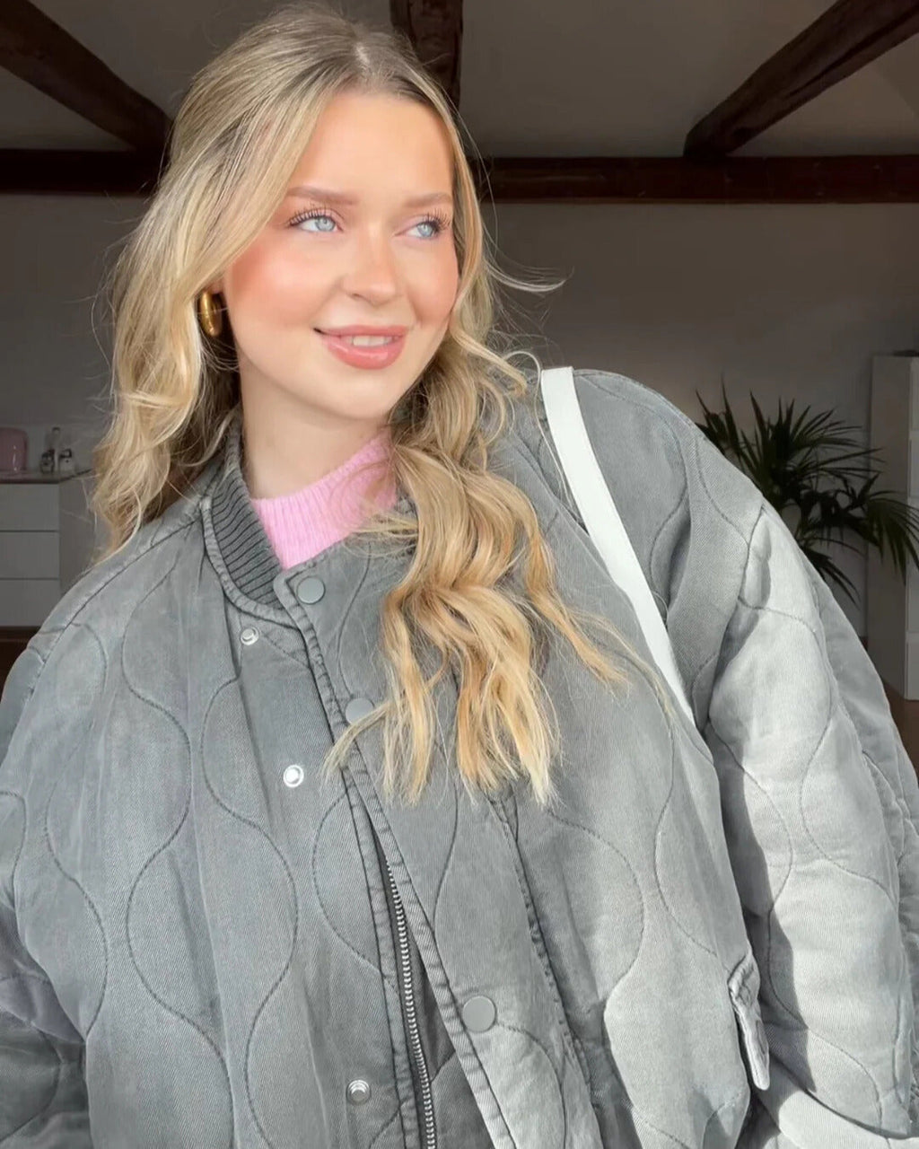 Quilted Oversized Bomber Jacket