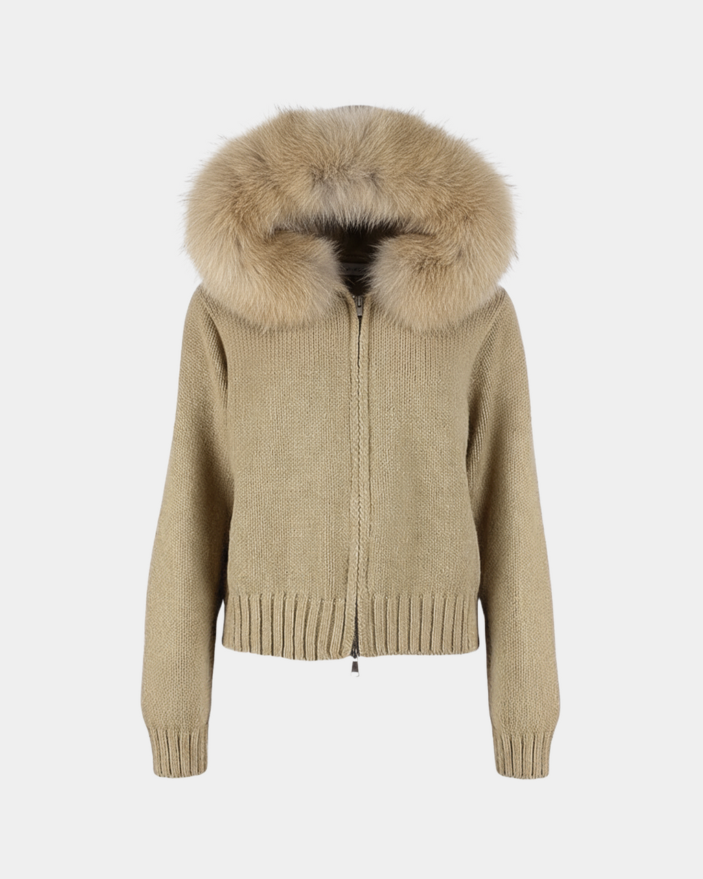 NORVIAS | Luxurious Knitted Coat with Faux Fur