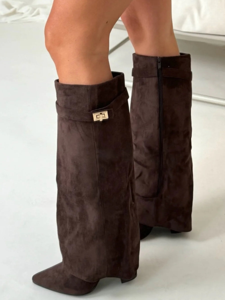 Kara Elle™ | Flared High Boots Elegance