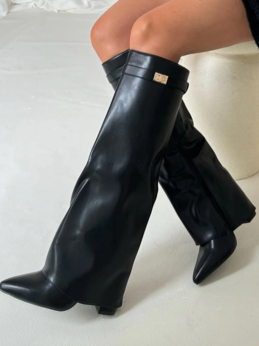 Kara Elle™ | Flared High Boots Elegance