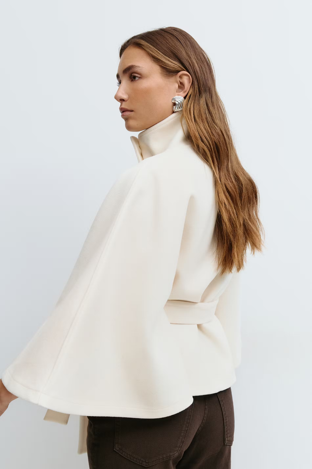 NORVIAS | Elegant Cape Coat with Belt