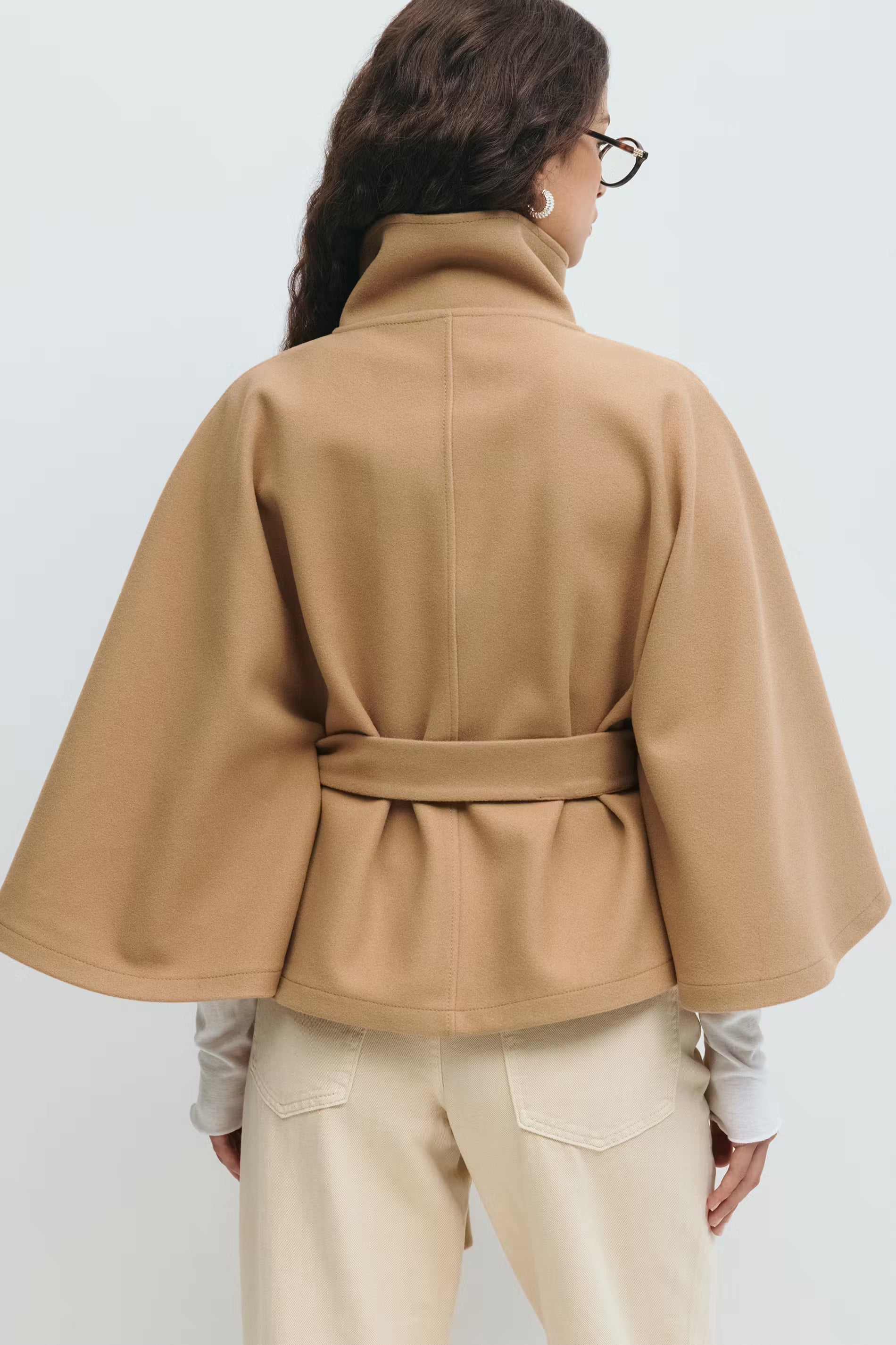 NORVIAS | Elegant Cape Coat with Belt