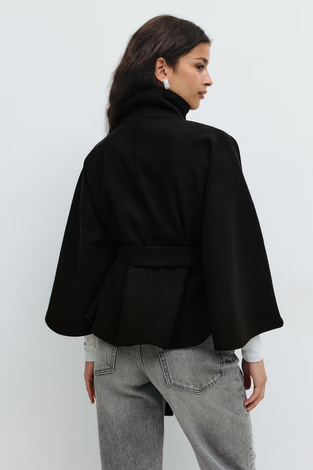 NORVIAS | Elegant Cape Coat with Belt