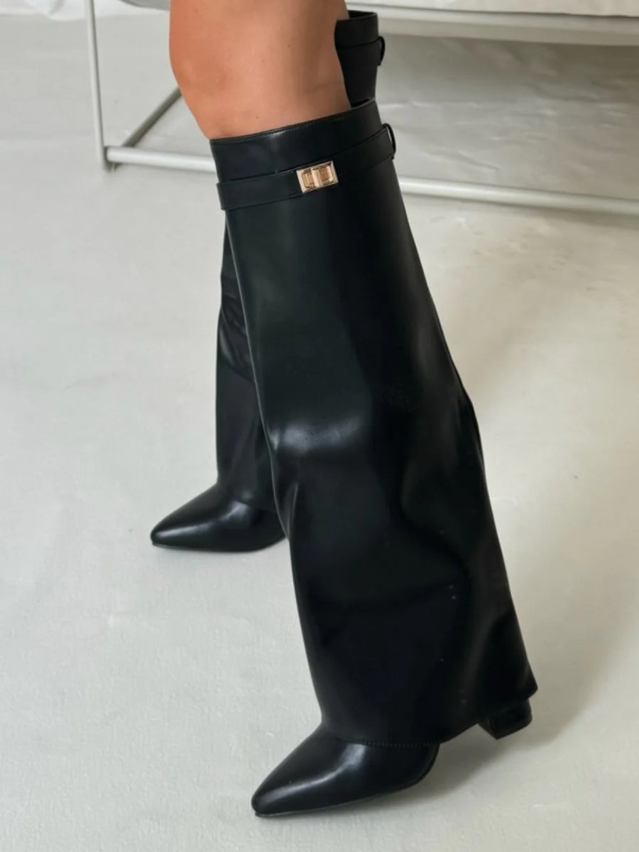 Kara Elle™ | Flared High Boots Elegance