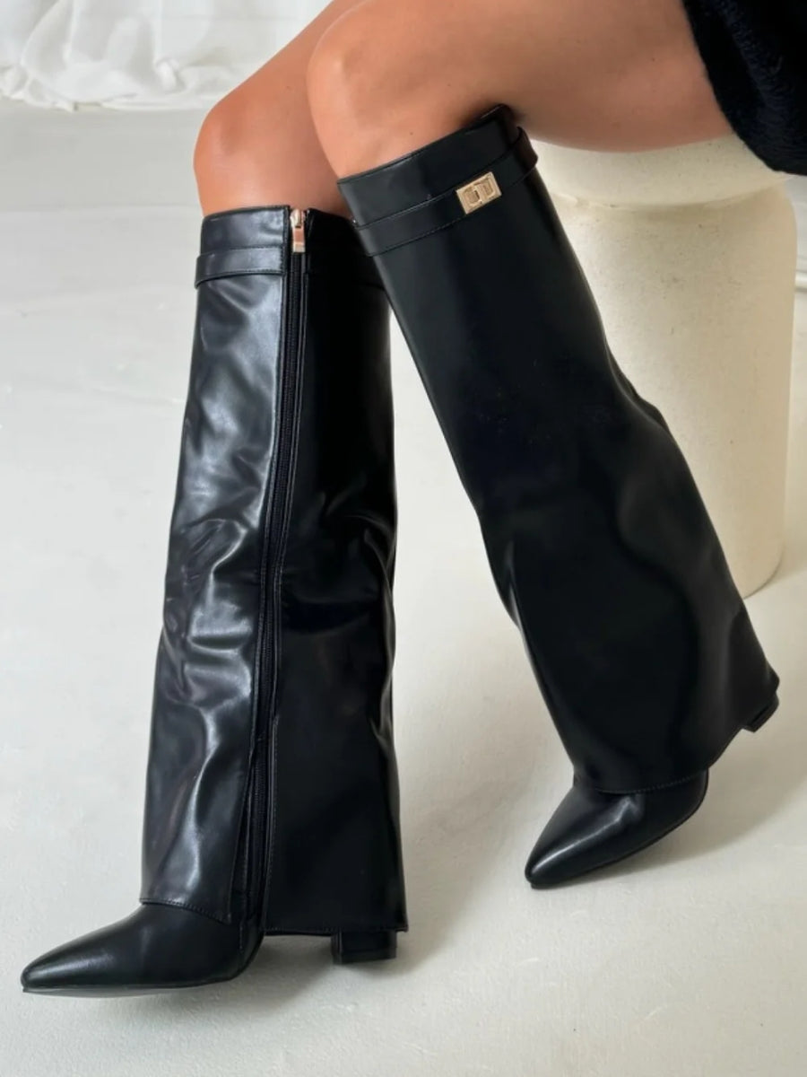 Kara Elle™ | Flared High Boots Elegance