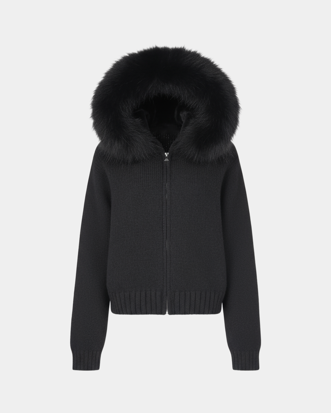 NORVIAS | Luxurious Knitted Coat with Faux Fur
