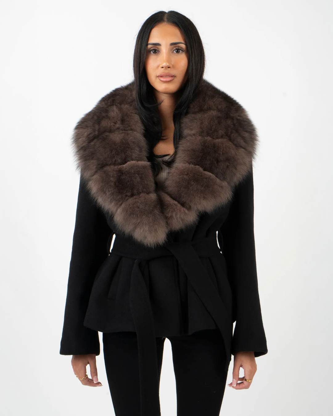 NORVIAS | Faux Fur Collar Jacket