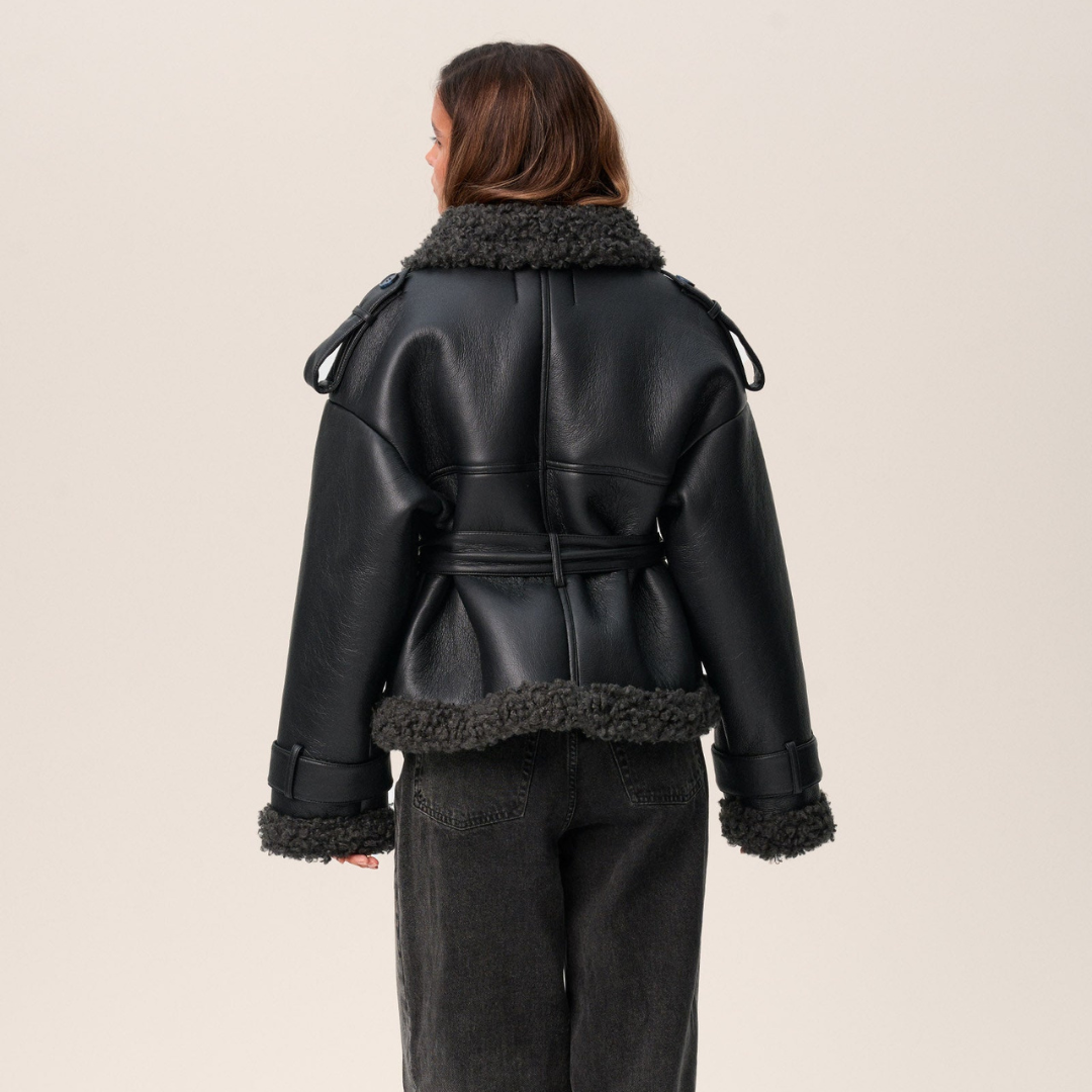 NORVIAS | Belted Shearling Coat