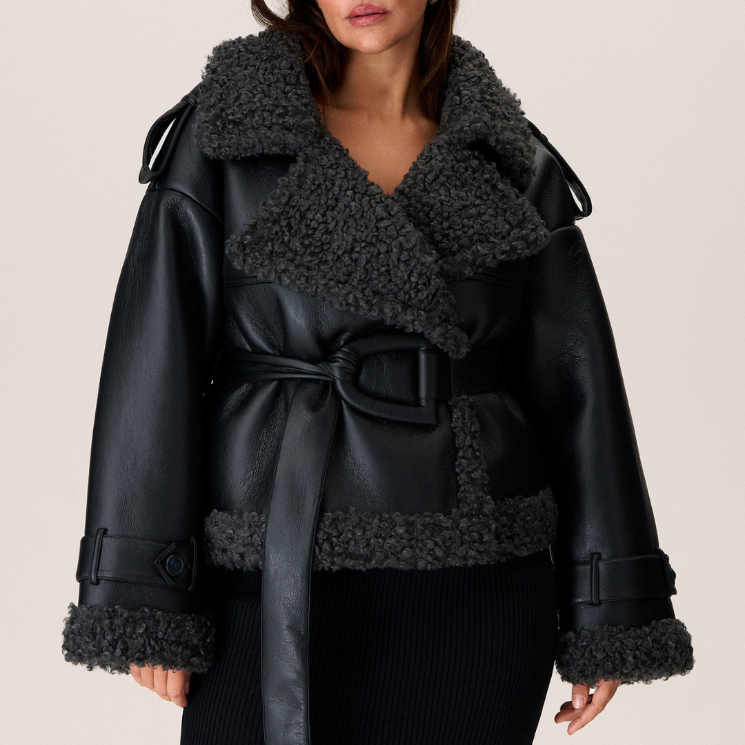 NORVIAS | Belted Shearling Coat