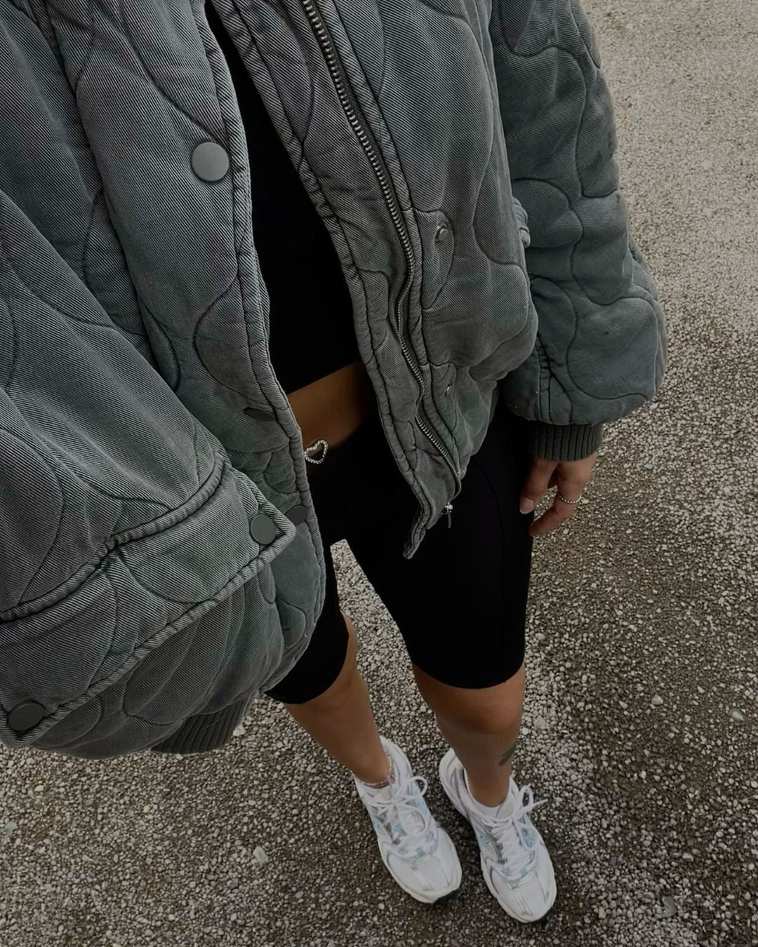 Quilted Oversized Bomber Jacket