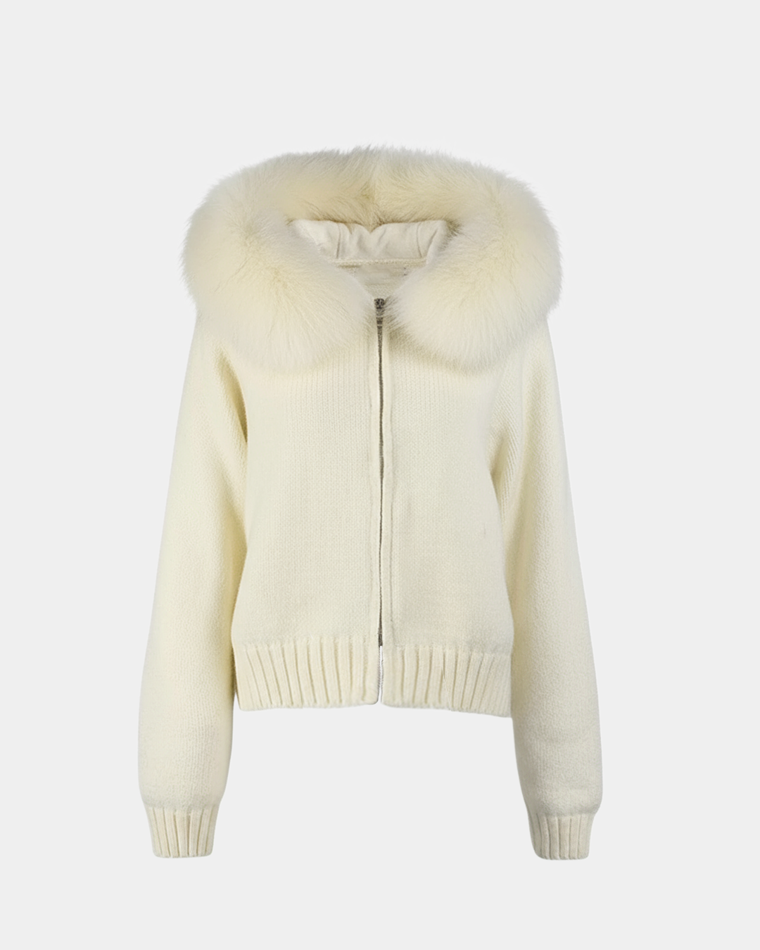 NORVIAS | Luxurious Knitted Coat with Faux Fur