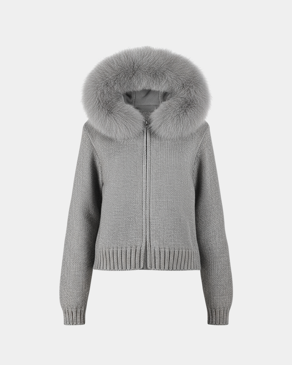 NORVIAS | Luxurious Knitted Coat with Faux Fur