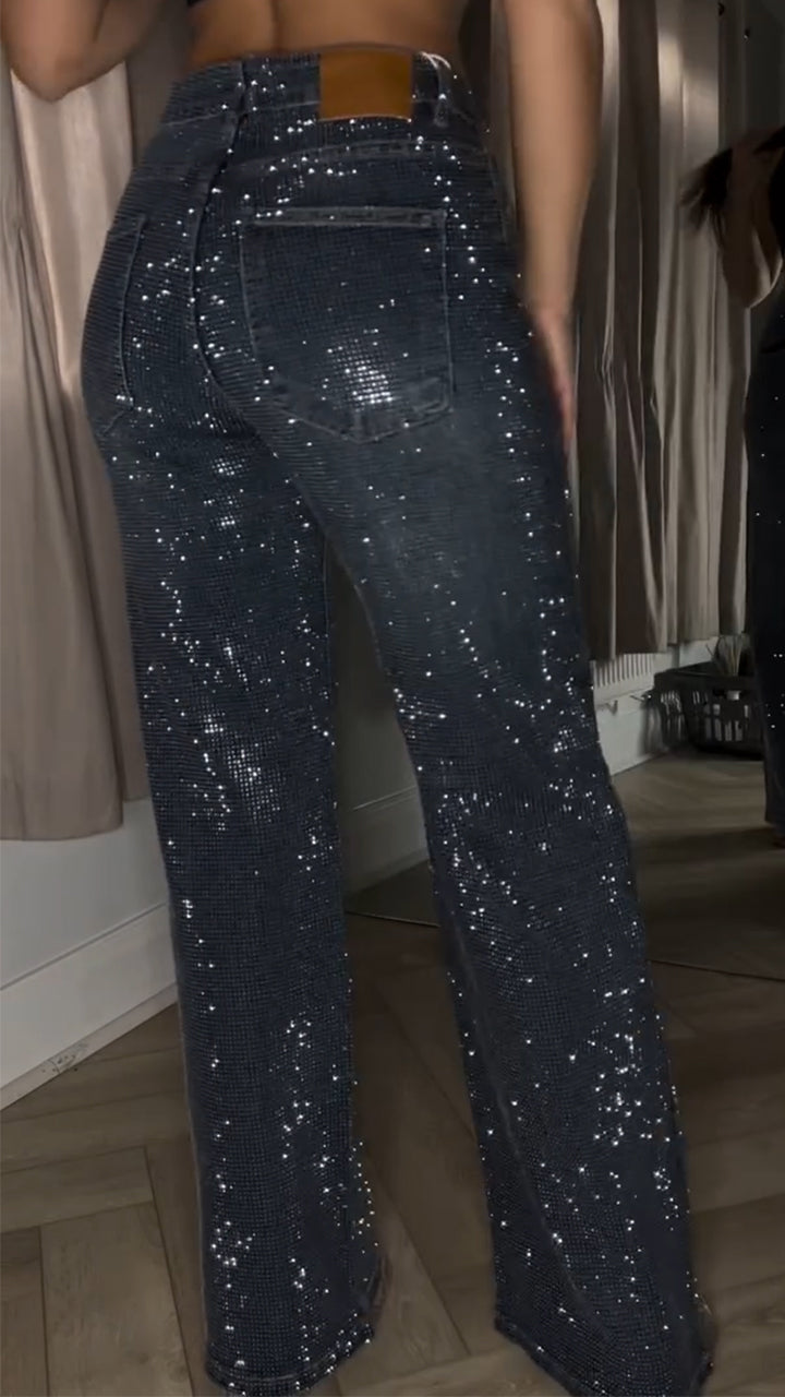 NORVIAS | Sequined Casual Denim Jeans