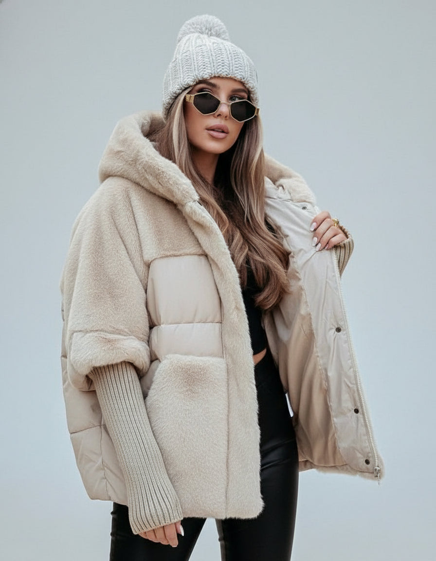 NORVIAS | Sieviešu mētelis ar kažokādas apdari