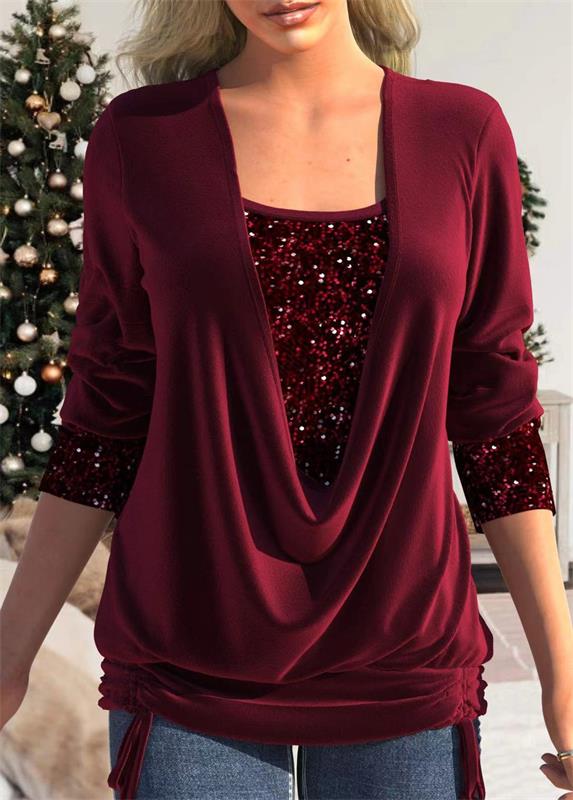 NORVIAS | Modern Sequin Layer Blouse