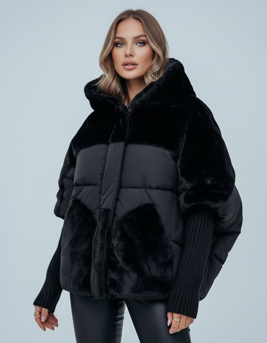 NORVIAS | Sieviešu mētelis ar kažokādas apdari