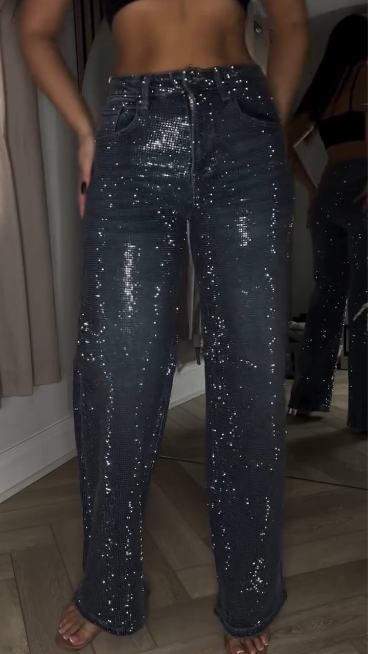 NORVIAS | Sequined Casual Denim Jeans