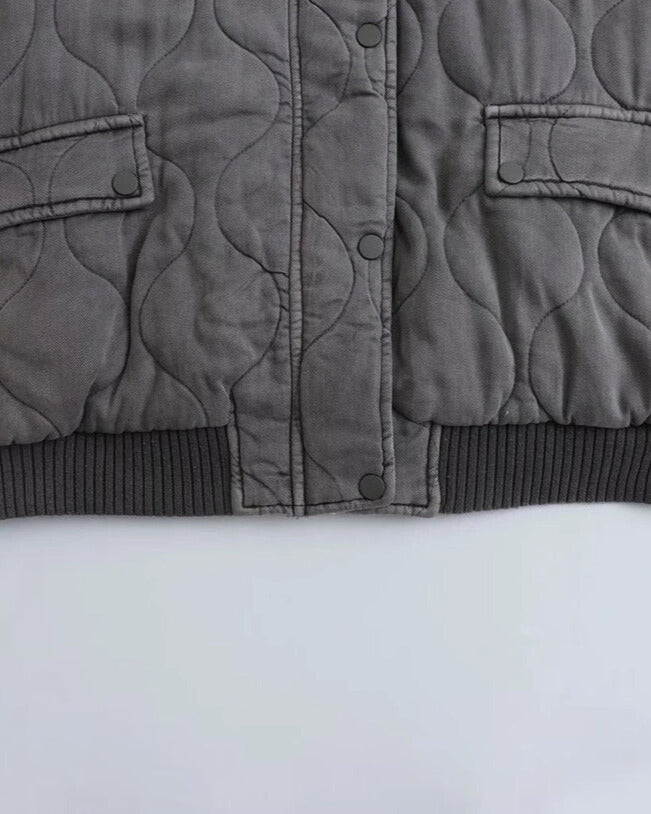 Quilted Oversized Bomber Jacket