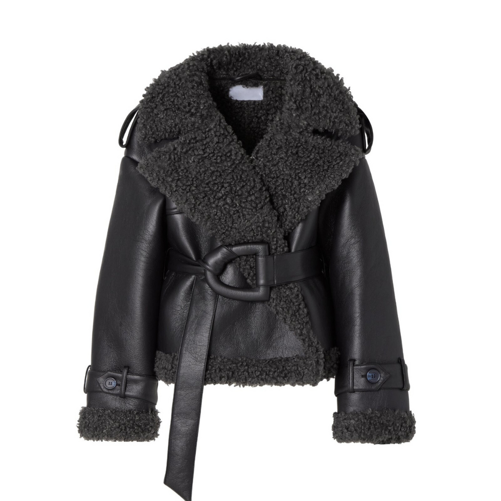 NORVIAS | Belted Shearling Coat