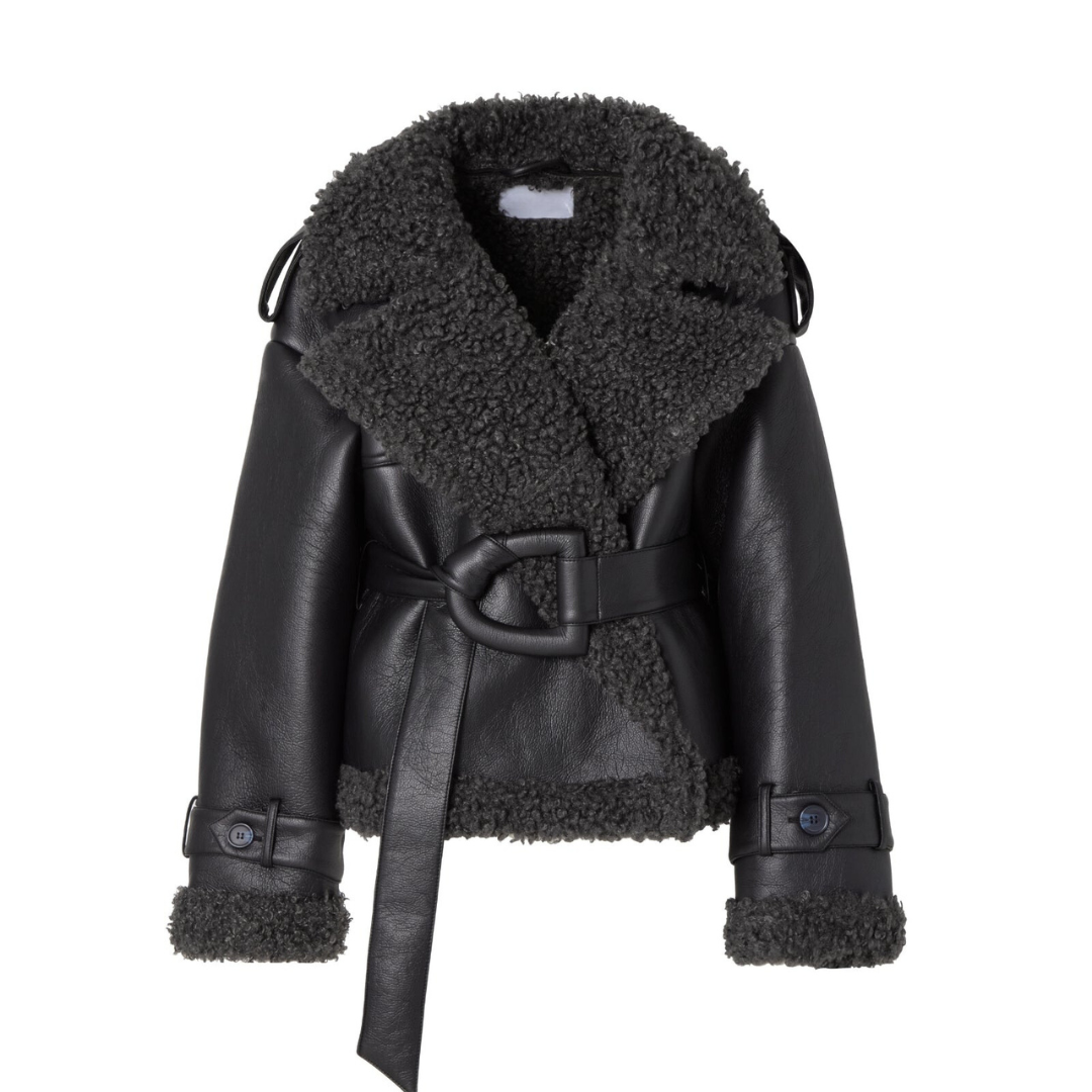NORVIAS | Belted Shearling Coat