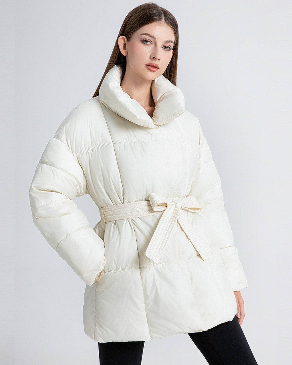 NORVIAS | Quilted Belted Jacket