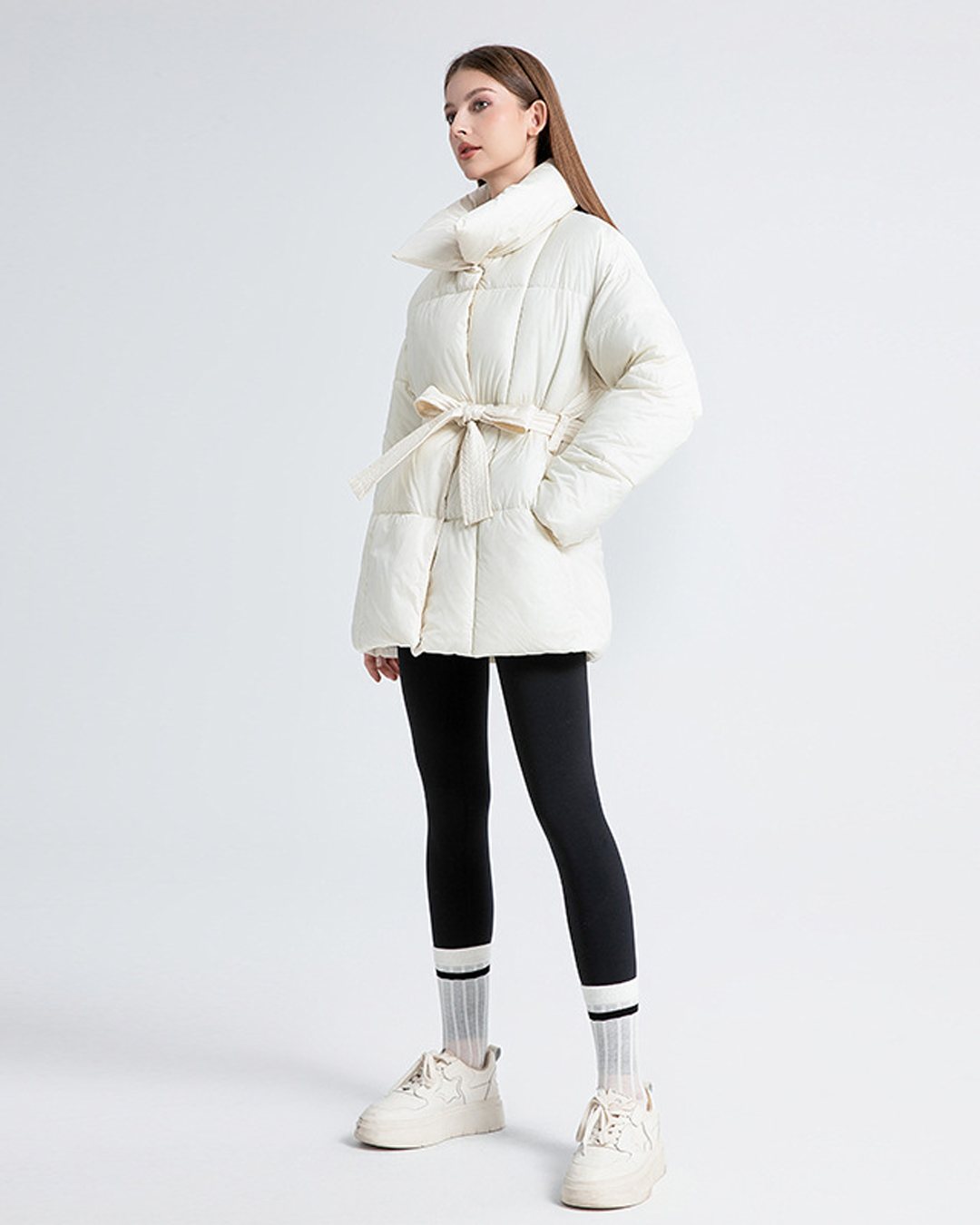 NORVIAS | Quilted Belted Jacket