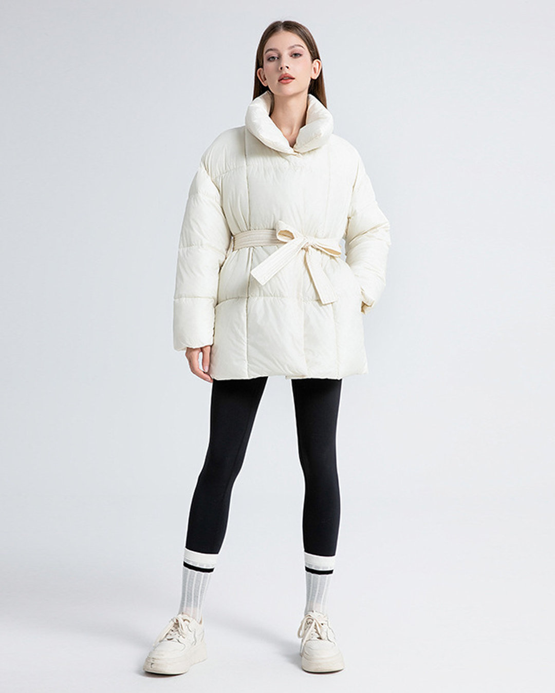 NORVIAS | Quilted Belted Jacket