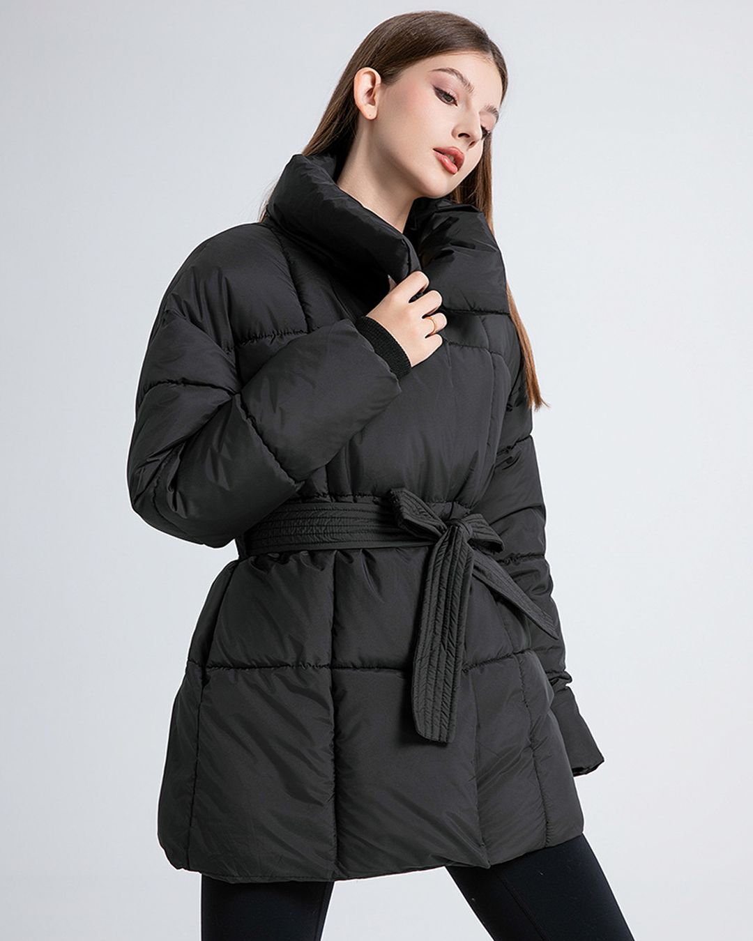 NORVIAS | Quilted Belted Jacket