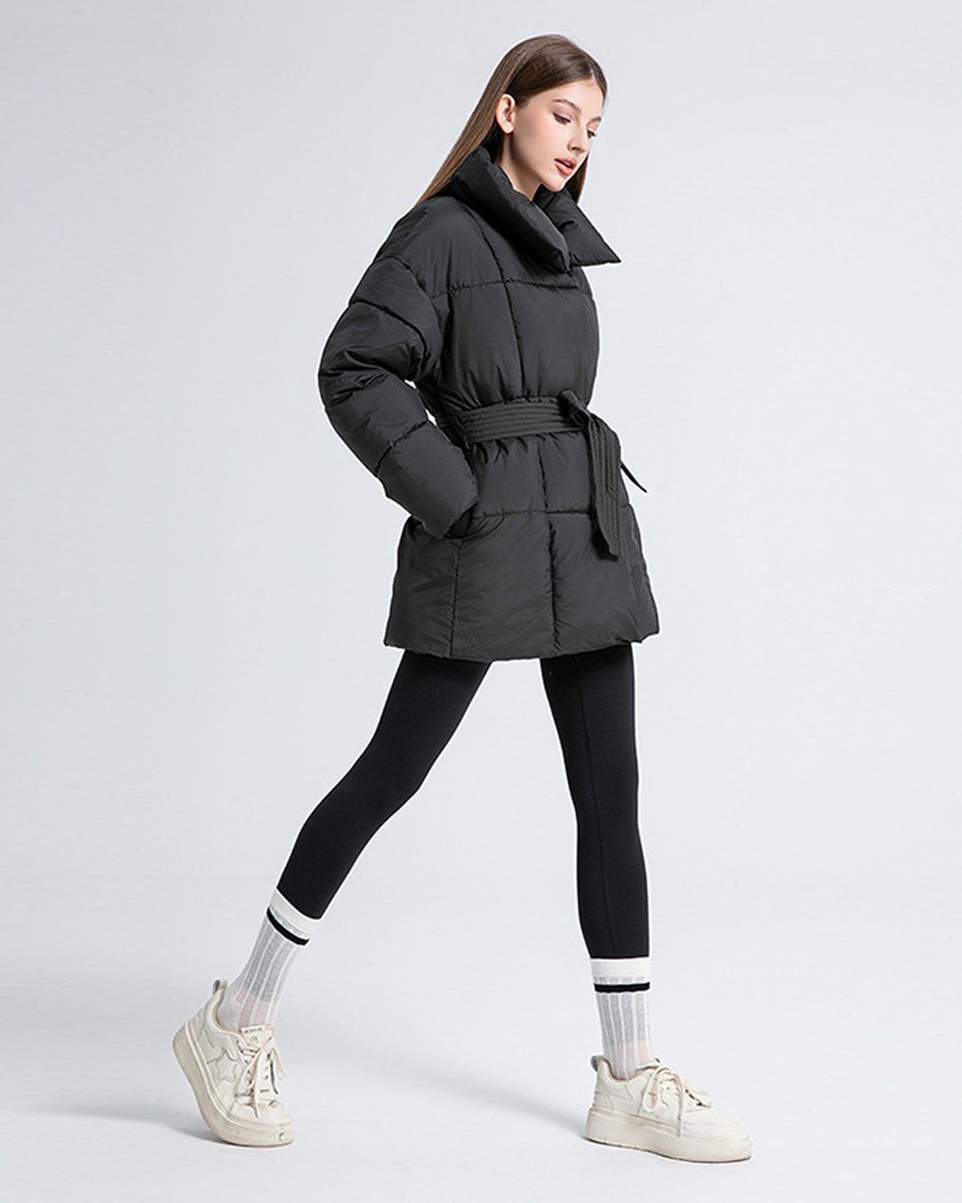 NORVIAS | Quilted Belted Jacket