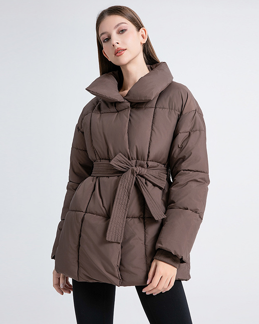 NORVIAS | Quilted Belted Jacket