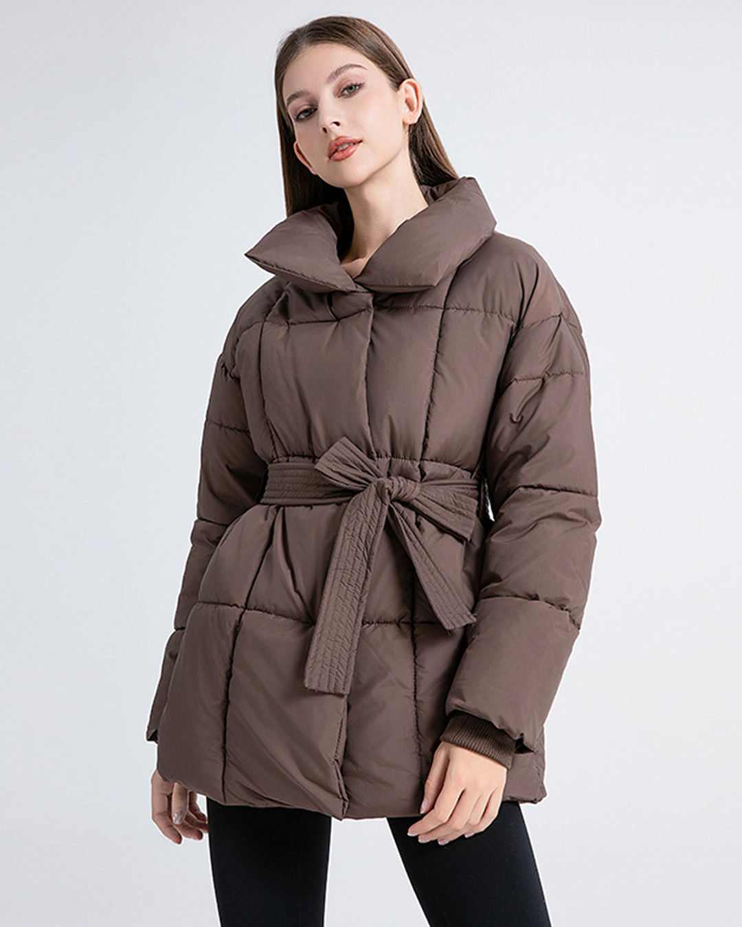 NORVIAS | Quilted Belted Jacket