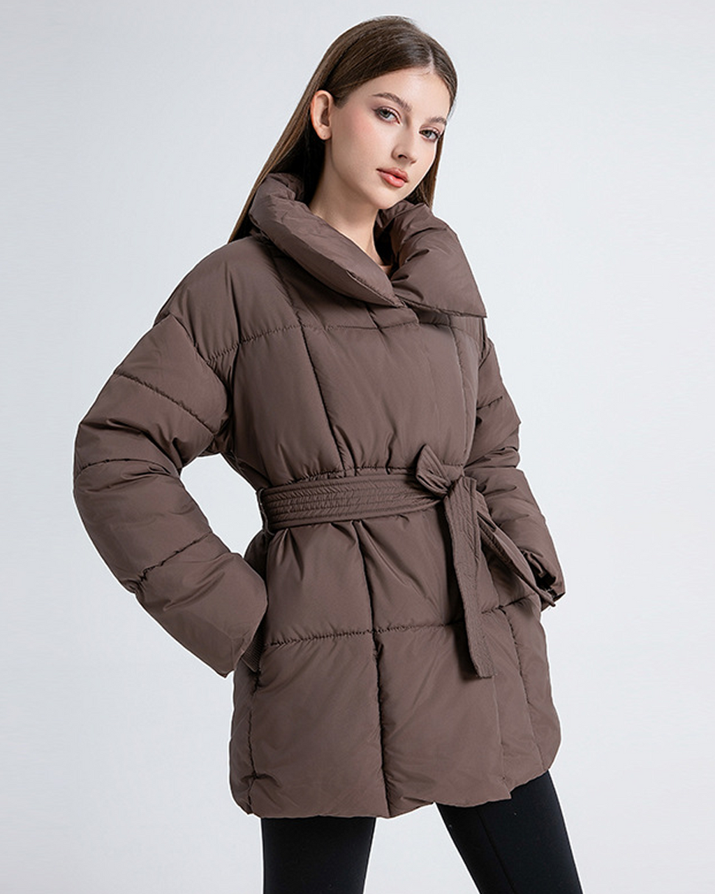 NORVIAS | Quilted Belted Jacket