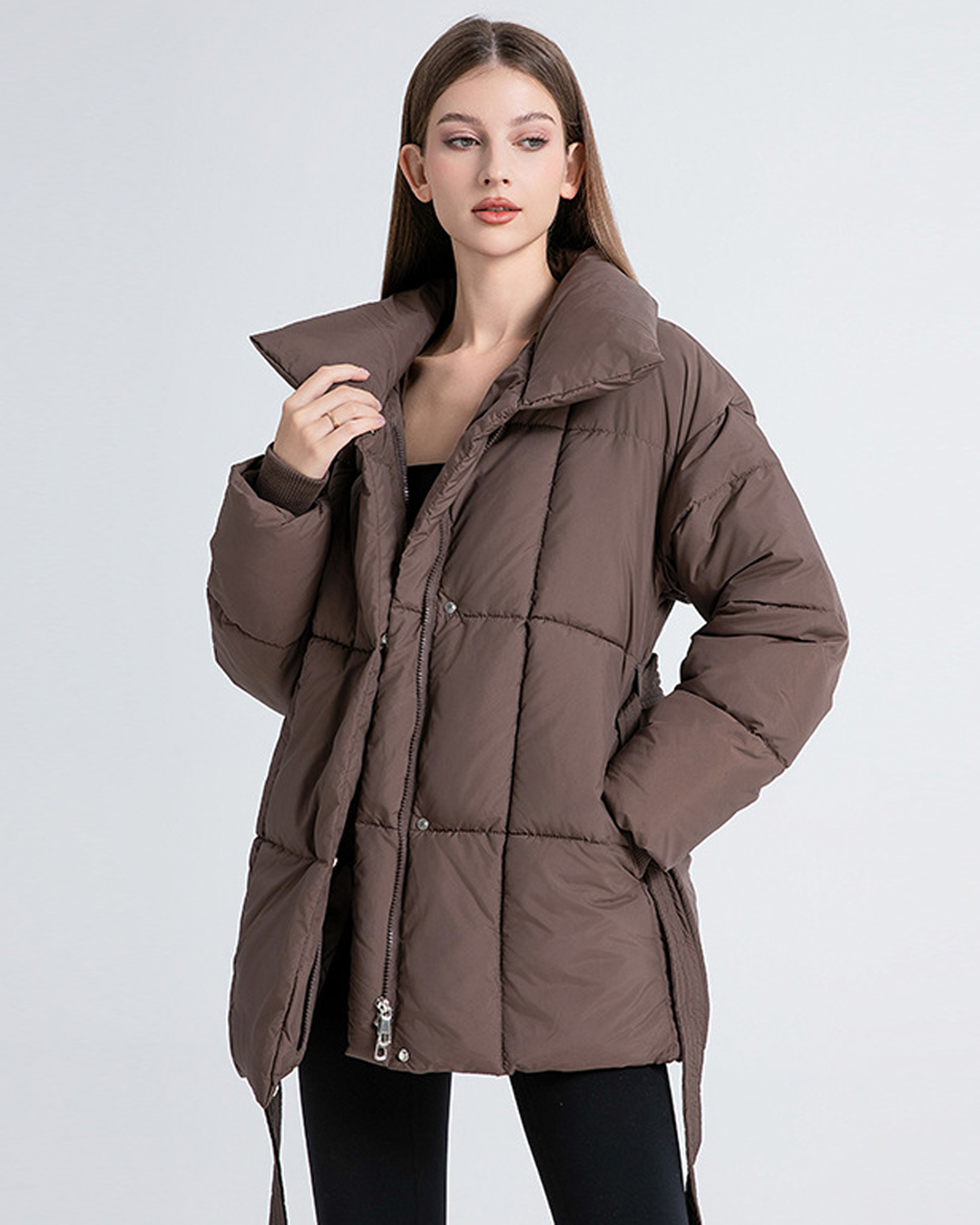 NORVIAS | Quilted Belted Jacket