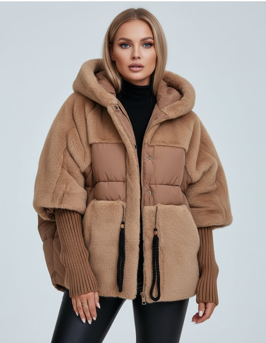 NORVIAS | Sieviešu mētelis ar kažokādas apdari