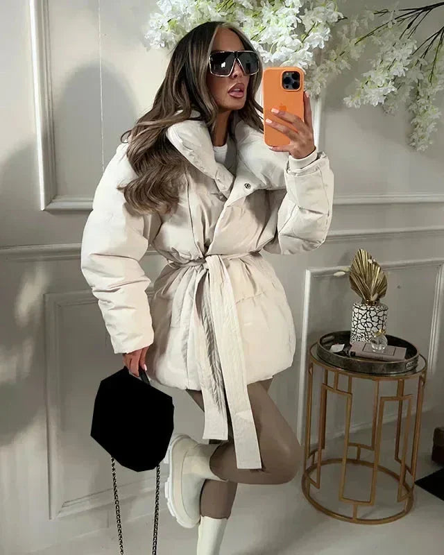 NORVIAS | Quilted Belted Jacket