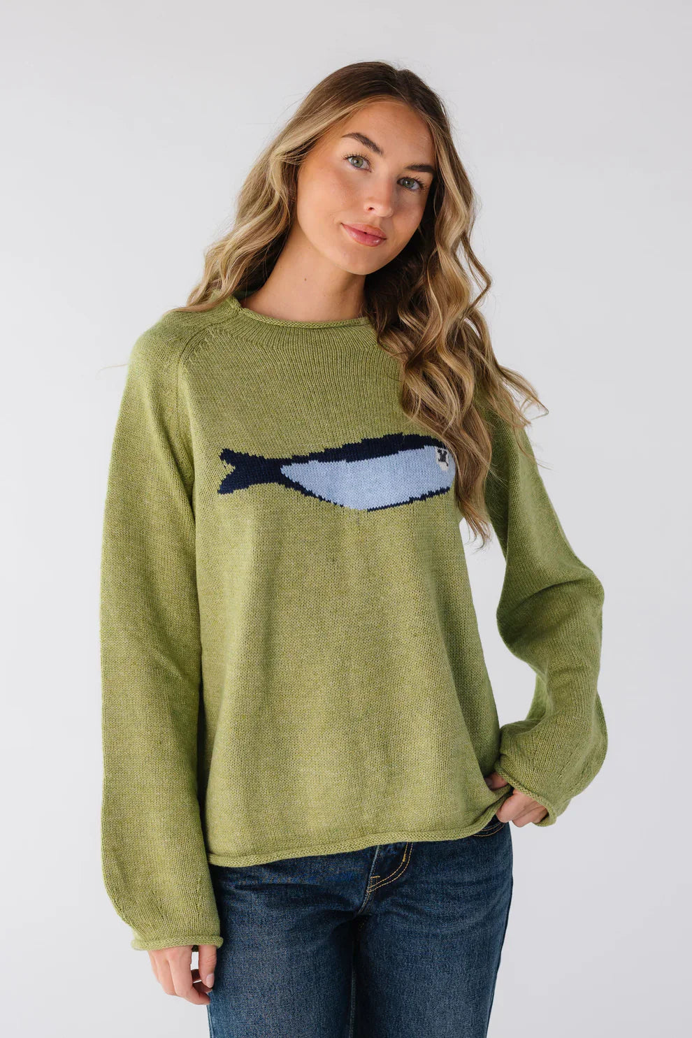 NORVIAS | Knit Fisherman Sweater with Fish Motif