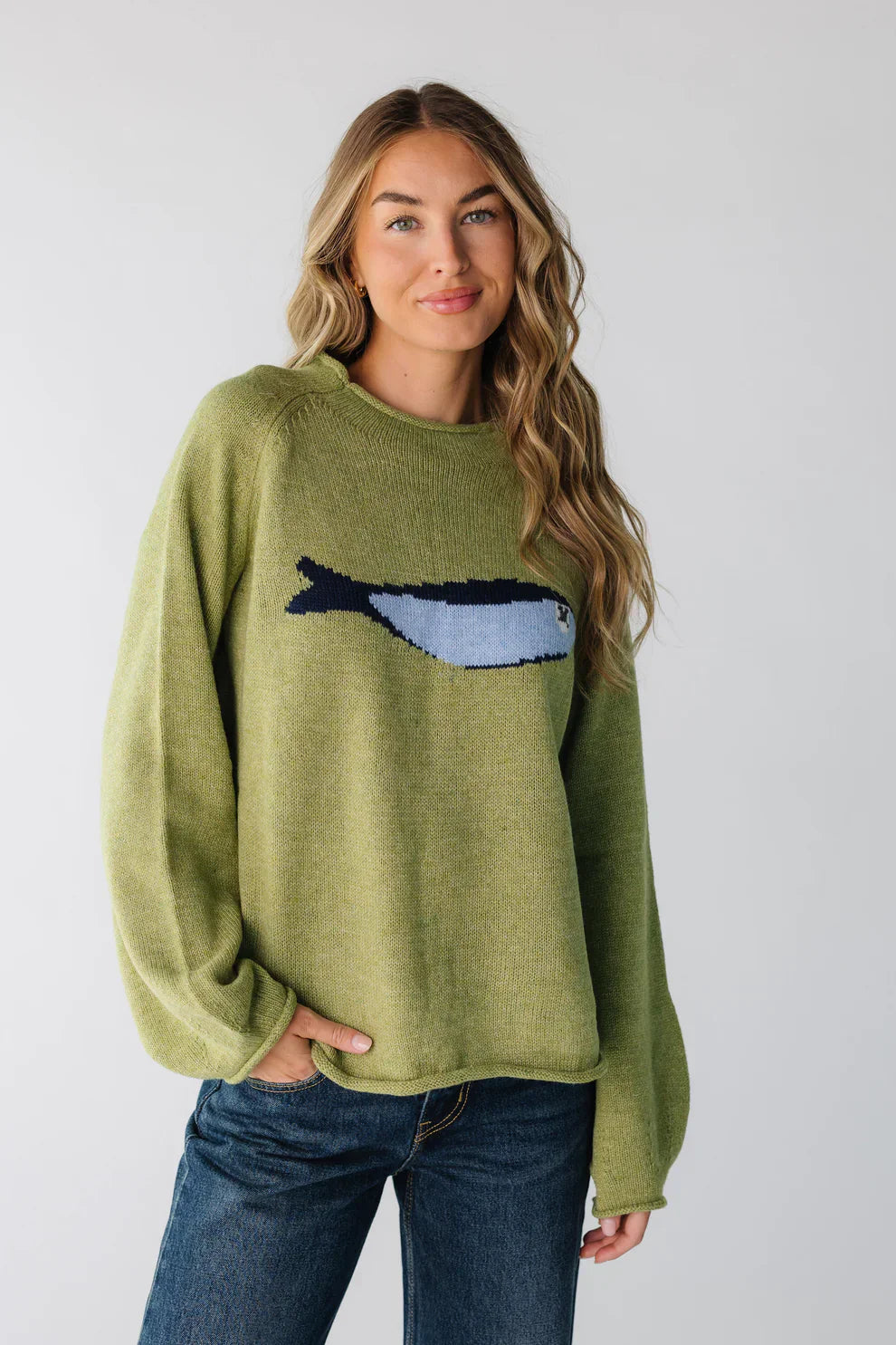 NORVIAS | Knit Fisherman Sweater with Fish Motif