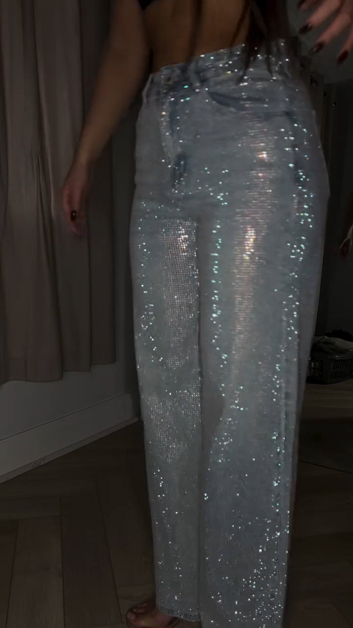 NORVIAS | Sequined Casual Denim Jeans