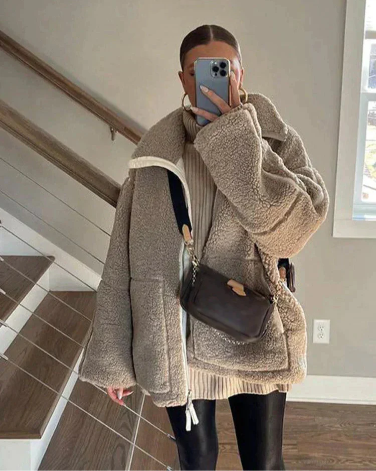 NORVIAS | Oversized Teddy Fleece Jacket