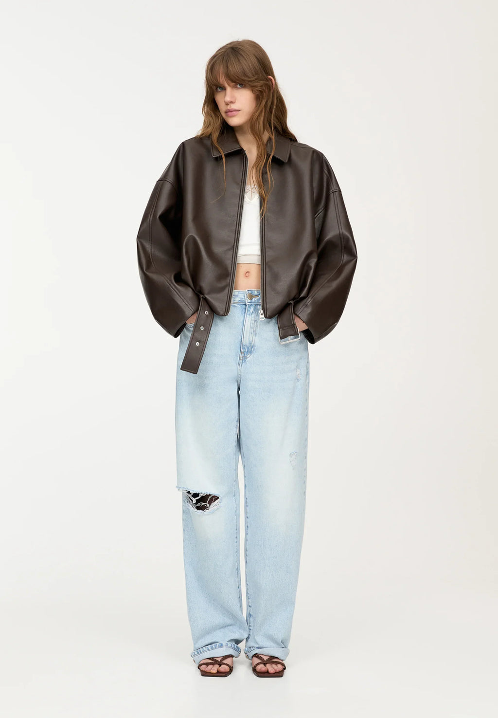 NORVIAS | Faux Leather Jacket