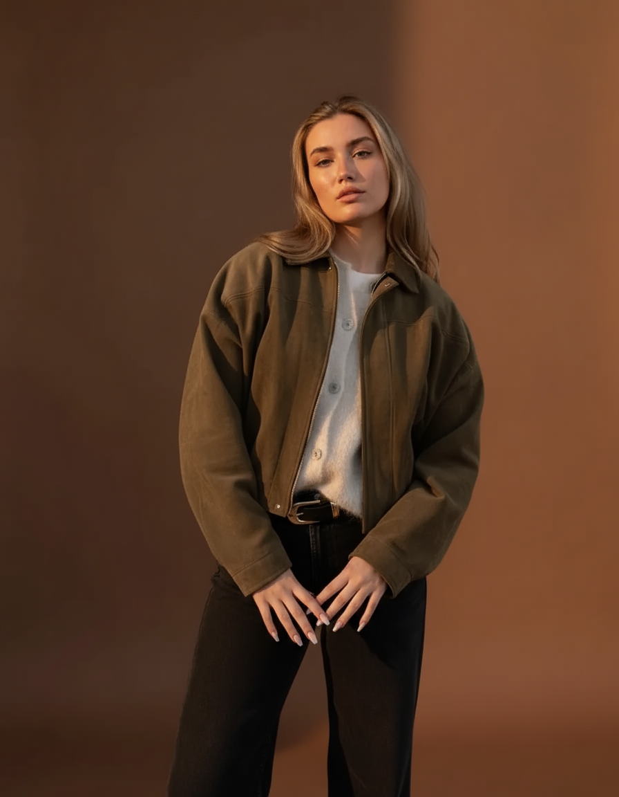 NORVIAS | Stylish Oversized Bomber Jacket