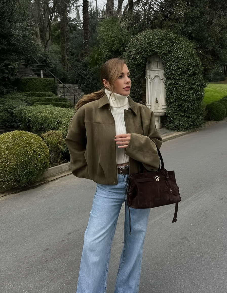 NORVIAS | Stylish Oversized Bomber Jacket