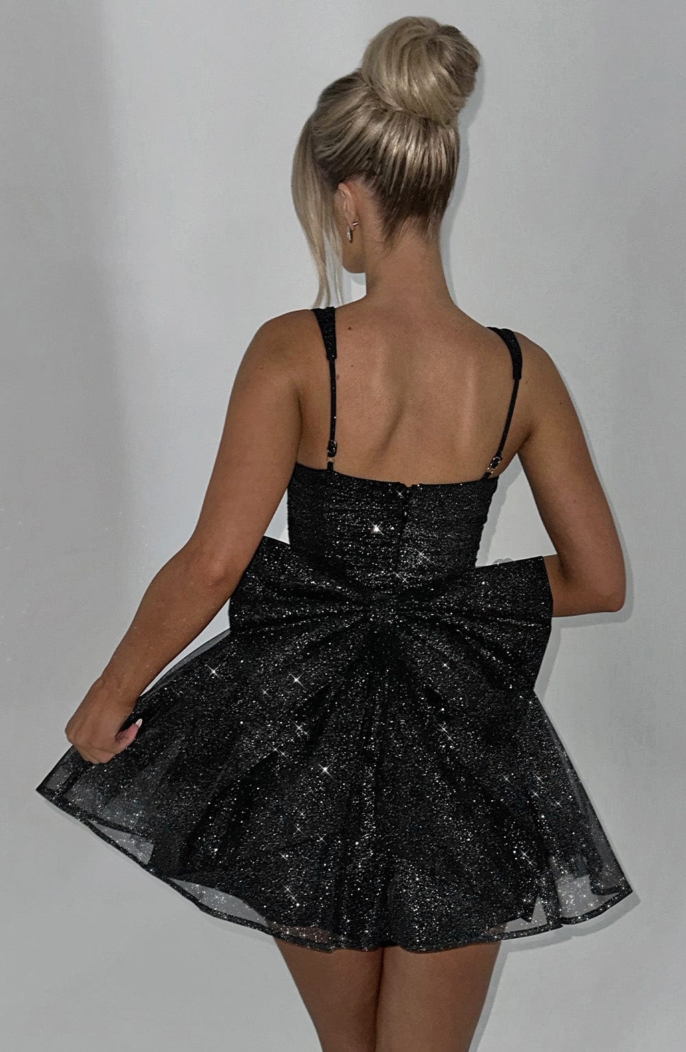 NORVIAS | Sparkle Mini Dress with Bow